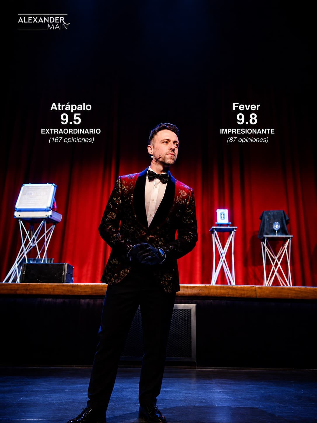 Alexander Main durante el show La Magia Existe